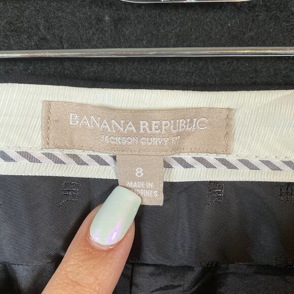 Banana Republic Womens Pants Black Jackson Curvy Fit Wool Blend Lined Stretch 8 - Picture 5 of 15